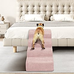 Niubya High Density Foam Extra Wide Non-Slip Bottom High Bed, Couch & Sofa Dog Stairs, Pink, 4 steps slide 2 of 6