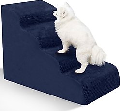 Niubya High Density Foam Extra Wide Non-Slip Bottom High Bed, Couch & Sofa Dog Stairs, Navy, 4 steps slide 1 of 6