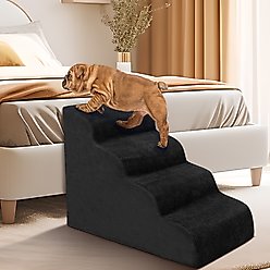 Niubya High Density Foam Extra Wide Non-Slip Bottom High Bed, Couch & Sofa Dog Stairs, Black, 4 steps slide 2 of 6