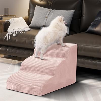 Show full view: Niubya High Density Foam Extra Wide Non-Slip Bottom High Bed, Couch & Sofa Dog Stairs, Pink, 3 steps slide 5 of 8