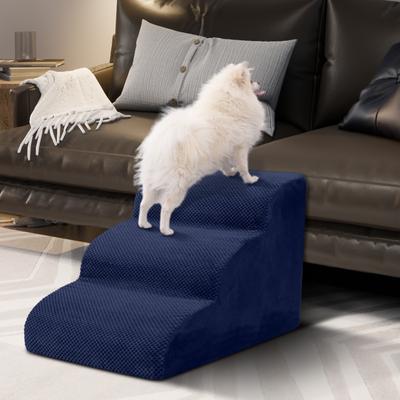 Show full view: Niubya High Density Foam Extra Wide Non-Slip Bottom High Bed, Couch & Sofa Dog Stairs, Navy, 3 steps slide 6 of 8