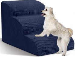 Niubya High Density Foam Extra Wide Non-Slip Bottom High Bed, Couch & Sofa Dog Stairs, Navy, 3 steps