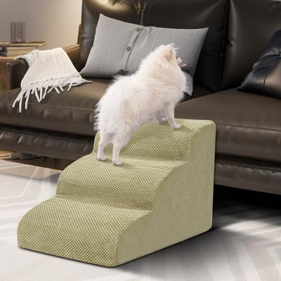 Show full view: Niubya High Density Foam Extra Wide Non-Slip Bottom High Bed, Couch & Sofa Dog Stairs, Camel, 3 steps slide 6 of 8