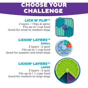 Outward Hound Lickin' Layers Interactive Puzzle Game & Slow Feeder, Multicolor, One-Size, 2 cup
