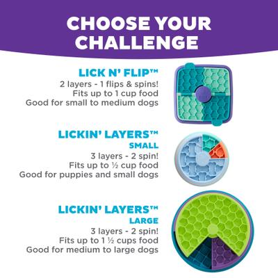 Show full view: Outward Hound Lickin' Layers Interactive Puzzle Game & Slow Feeder, Multicolor, One-Size, 2 cup slide 5 of 12