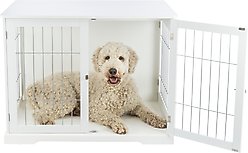 TRIXIE Wood & Wire Furniture Side Table Pet Crate, Large, White slide 2 of 8