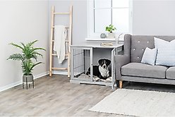 TRIXIE Wood & Wire Furniture Side Table Pet Crate, Large, Gray slide 2 of 9