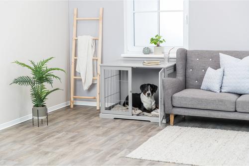 Show full view: TRIXIE Wood & Wire Furniture Side Table Pet Crate, Large, Gray slide 9 of 10