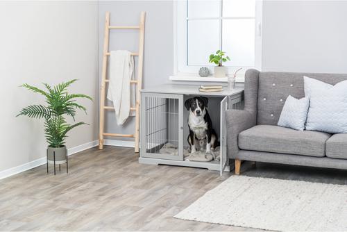 Show full view: TRIXIE Wood & Wire Furniture Side Table Pet Crate, Large, Gray slide 5 of 10