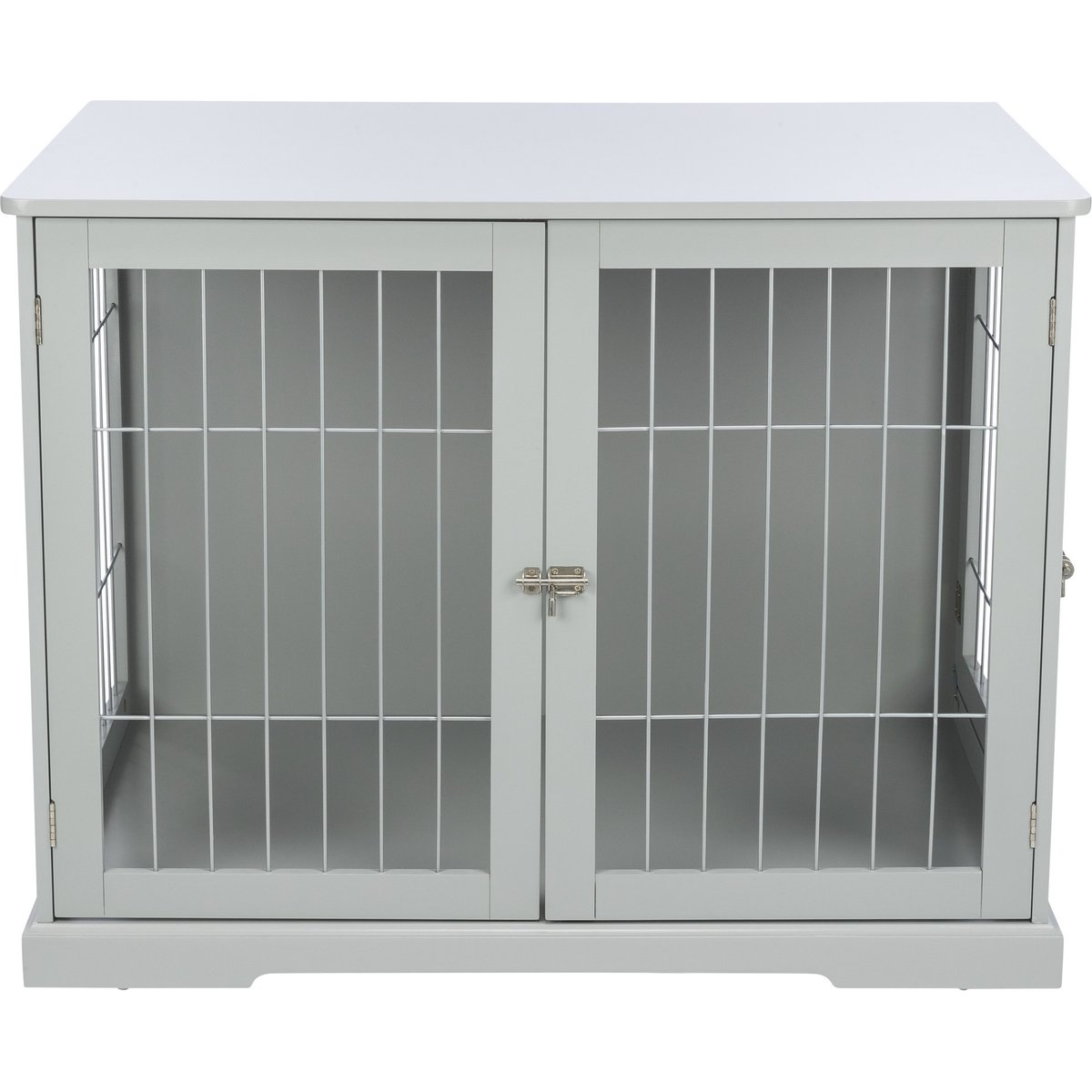 TRIXIE Wood & Wire Furniture Side Table Pet Crate, Large, Gray