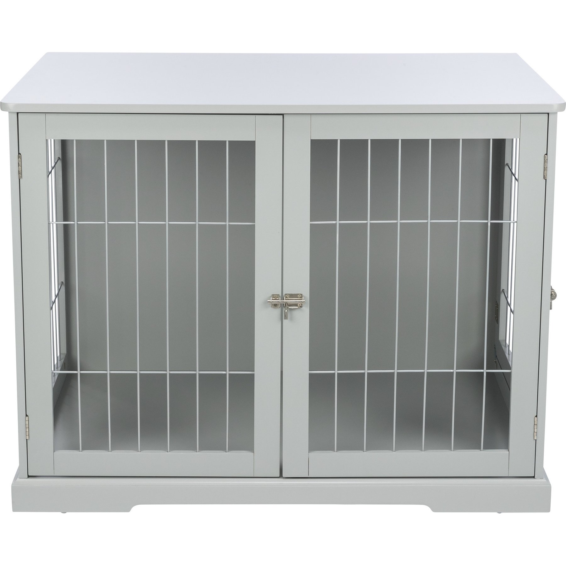 TRIXIE Wood & Wire Furniture Side Table Pet Crate, Large, Gray