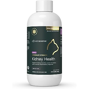 VetriScience Veterinary Strength Kidney Health Renal Essentials Pro Creamy Chicken Flavored Liquid Kidney Supplement for Cats, 4-fl oz bottle