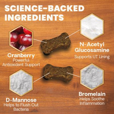 Show full view: VetriScience Veterinary Strength UT Health Chicken Flavored Chews UT Strength Pro Bladder & Urinary Tract Supplement for Dogs, 60 count slide 5 of 11