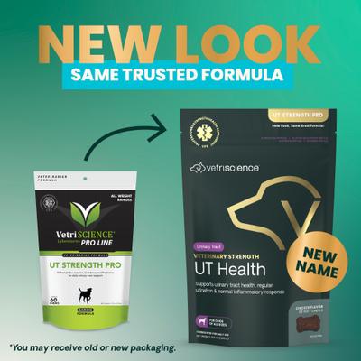 Show full view: VetriScience Veterinary Strength UT Health Chicken Flavored Chews UT Strength Pro Bladder & Urinary Tract Supplement for Dogs, 60 count slide 3 of 11