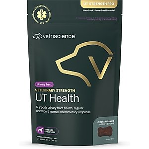 VetriScience Veterinary Strength UT Health Chicken Flavored Chews UT Strength Pro Bladder & Urinary Tract Supplement for Dogs, 60 count