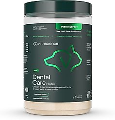 VetriScience Perio Dental Care Powder Clinically Tested Breath & Plaque Control Supplement for Dogs & Cats, 16-oz jar