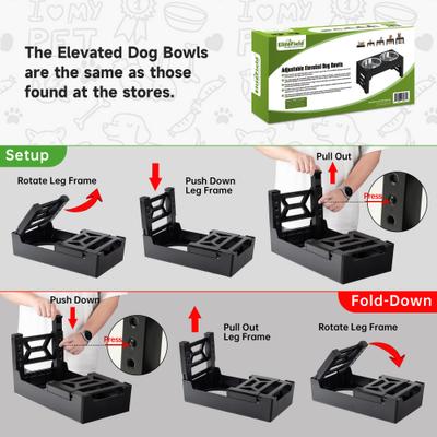 Show full view: EliteField Adjustable Height Dog Bowl, Black slide 5 of 6