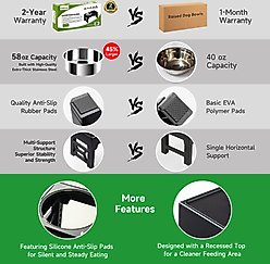 EliteField Adjustable Height Slow Feeder Dog Bowl, Black slide 2 of 5