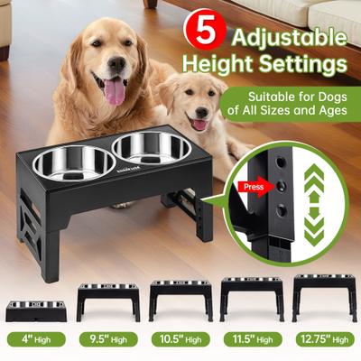 Show full view: EliteField Adjustable Height Dog Bowl, Black slide 2 of 6
