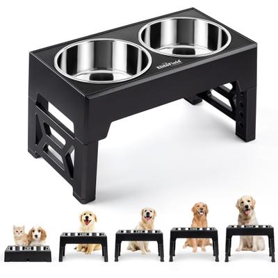 Show full view: EliteField Adjustable Height Dog Bowl, Black slide 1 of 6