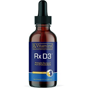 Rx Vitamins Rx D3 Pure Cholecalciferol Vitamin Liquid Supplement for Dogs & Cats, 2-fl oz bottle