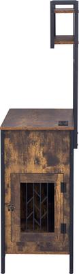 Show full view: Cesicia Desk Hutch Furniture Style Dog Crate, Rustic Brown slide 3 of 6