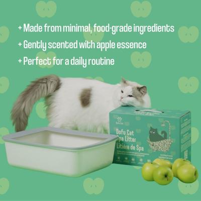 Show full view: Dofu Cat Tofu Spa Apple Scented Clumping Cat Litter, 11-Ib box slide 5 of 8