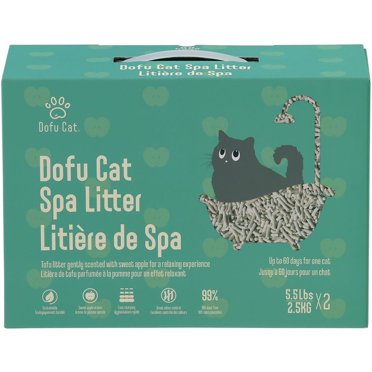 Dofu Cat Tofu Spa Apple Scented Clumping Cat Litter, 11-Ib box