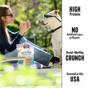 Three Dog Bakery Bark'N Crunch! Chicken Chips Dehydrated Dog Treats, 4-oz bag