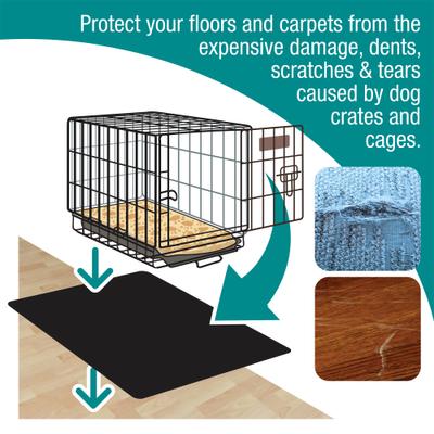 Show full view: Floortex P-TEX Floor Barrier Dog Crate Mat, Black, X-Large: 38 x 26-in slide 8 of 9