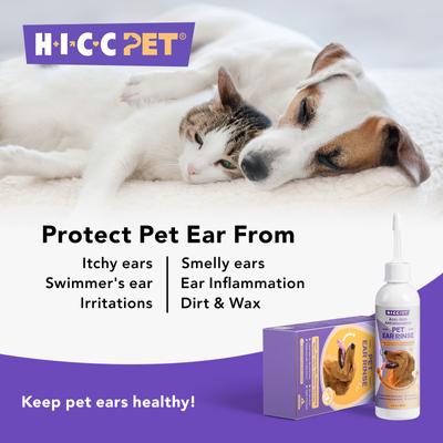 Show full view: HICC PET Antibacterial Cat & Dog Ear Rinse with Cotton Swabs, 4-fl oz bottle slide 5 of 9