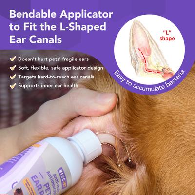 Show full view: HICC PET Antibacterial Cat & Dog Ear Rinse with Cotton Swabs, 4-fl oz bottle slide 7 of 9