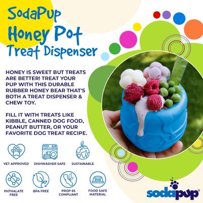 Show full view: SodaPup Honey Pot PUP-X Treat Dispenser Dog Toy, Blue, Large slide 3 of 7