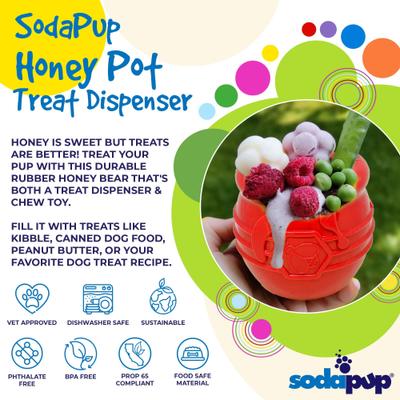 Show full view: SodaPup Honey Pot PUP-X Treat Dispenser Dog Toy, Yellow, X-Large slide 3 of 8