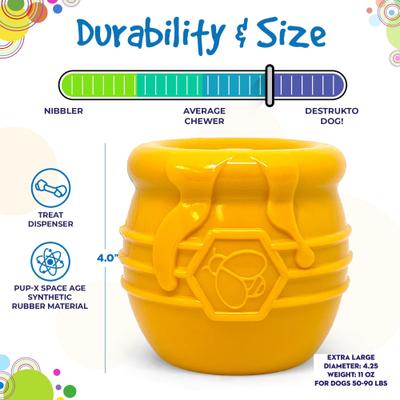 Show full view: SodaPup Honey Pot PUP-X Treat Dispenser Dog Toy, Yellow, X-Large slide 5 of 8