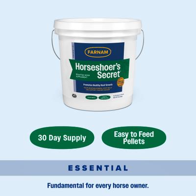 Show full view: Farnam Horseshoer's Secret Pelleted Hoof Supplement, 11-lb bucket, 30 Day Supply slide 9 of 10