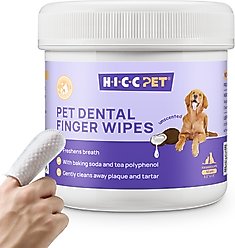 HICC PET Finger Glove Cat & Dog Dental Wipes, 50 count