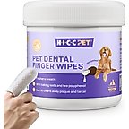 HICC PET Finger Glove Cat & Dog Dental Wipes, 50 count