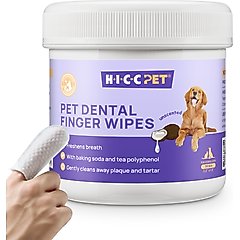 HICC PET Finger Glove Cat & Dog Dental Wipes, 50 count
