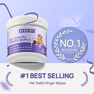 HICC PET Finger Glove Cat & Dog Dental Wipes, 50 count