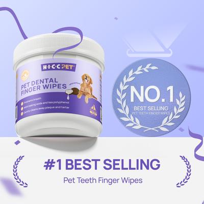 Show full view: HICC PET Finger Glove Cat & Dog Dental Wipes, 50 count slide 3 of 9
