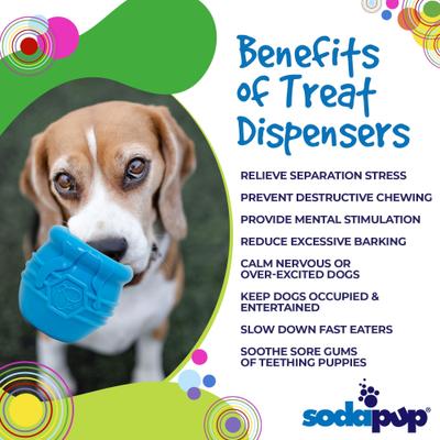 Show full view: SodaPup Honey Pot PUP-X Treat Dispenser Dog Toy, Blue, Large slide 4 of 7