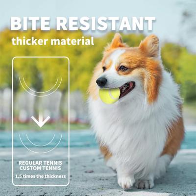 Show full view: allforpaws Interactives Mini Ball Launcher Super Bounce Tennis Ball Dog Toy, Green, 6 count slide 7 of 11