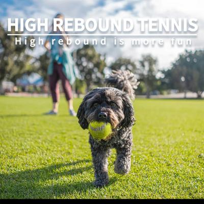 Show full view: allforpaws Interactives Mini Ball Launcher Super Bounce Tennis Ball Dog Toy, Green, 6 count slide 6 of 11