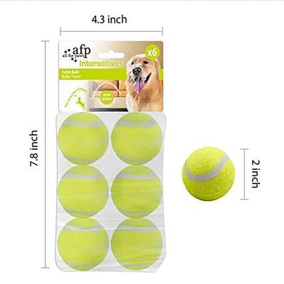 Show full view: allforpaws Interactives Mini Ball Launcher Super Bounce Tennis Ball Dog Toy, Green, 6 count slide 4 of 11
