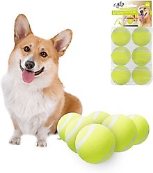 allforpaws Interactives Mini Ball Launcher Super Bounce Tennis Ball Dog Toy, Green, 6 count