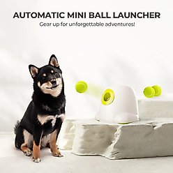 allforpaws Interactives Mini Ball Launcher Dog Toy, White slide 2 of 9