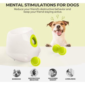 allforpaws Interactives Mini Ball Launcher Dog Toy, White