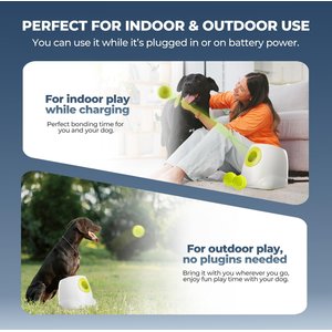 allforpaws Interactives Maxi Ball Launcher Dog Toy, White