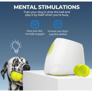 allforpaws Interactives Maxi Ball Launcher Dog Toy, White